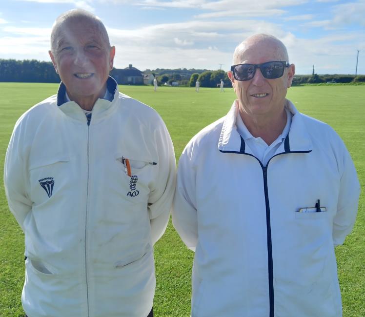Umpires Allan Hansen and Steve Williams